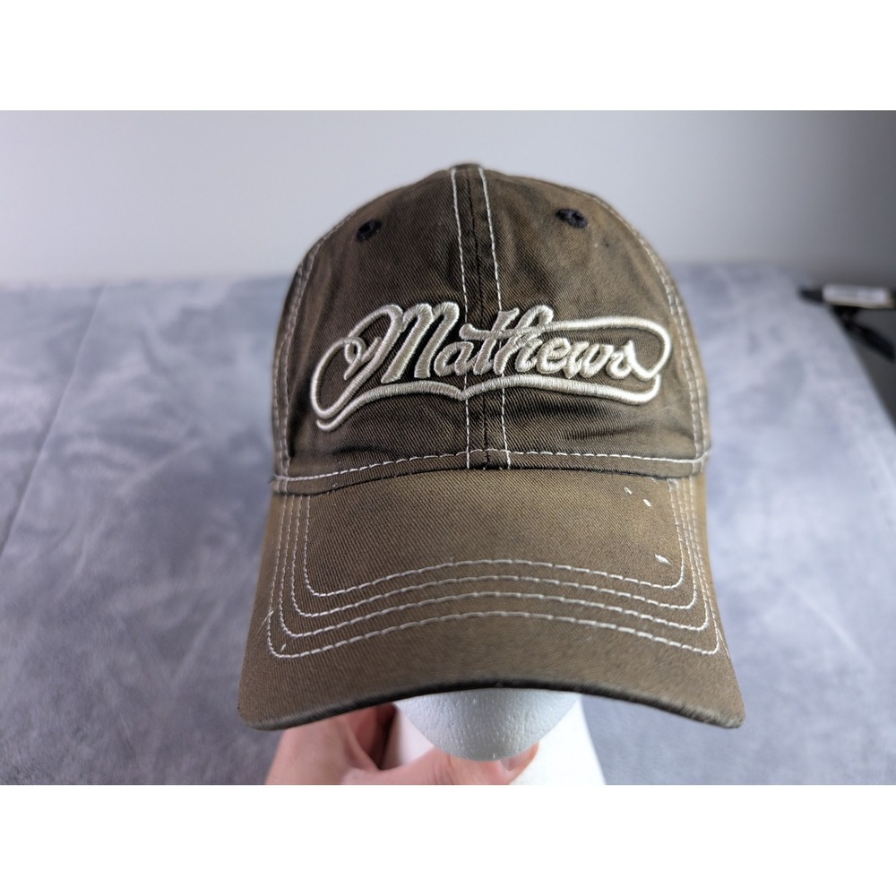 Mathews Archery Olive Green Cotton Adjustable Strapback Baseball Hat Cap